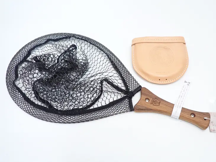 【ハンディパック】 インスタネット Mサイズ ウッドハンドル/レザーケース/ラバーコートネット