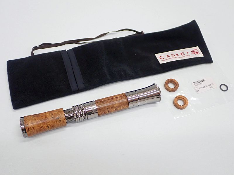 【カスケット】 ベゼルグリップ ベリーショートタイプ 花梨瘤葡萄杢青白 中古