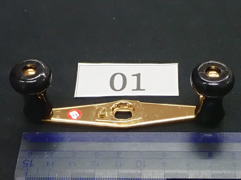 【カハラ】 パワーハンドル 90mm ミラー/ゴールド・ブラックノブ 01 中古